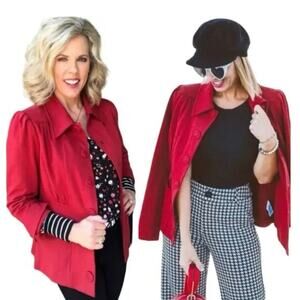 CABI Blazer Jacket  #3906 Paprika Red Spencer Structured Fitted Career Wear Sz S